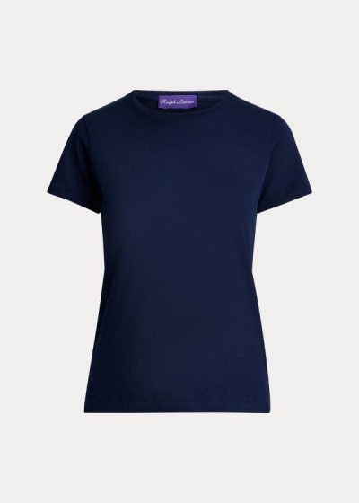 Playeras Ralph Lauren Mujer Azul Marino - Cotton Crewneck - FYQTE5210